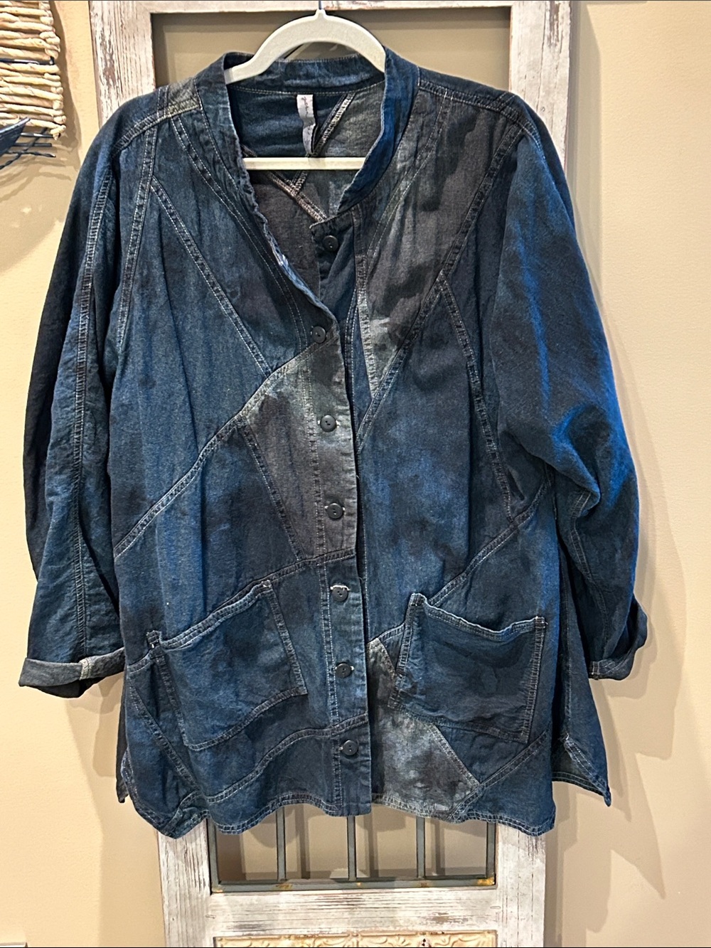 Cynthia Ashby Relaxed Button Front Jean Jacket